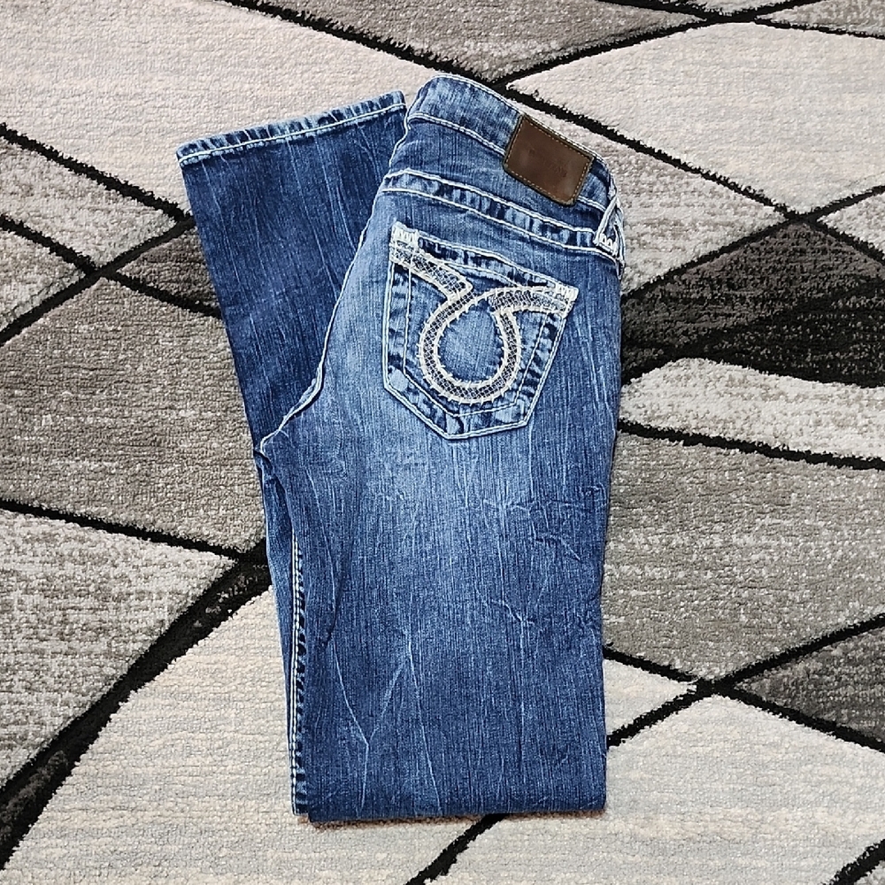 VINTAGE BIG STAR LIV EMBROIDERED STRAIGHT LEG BUCKLE DENIM JEAN